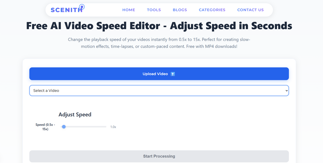Video Speed Controller – Slow Down or Speed Up Any Video Free | Scenith
